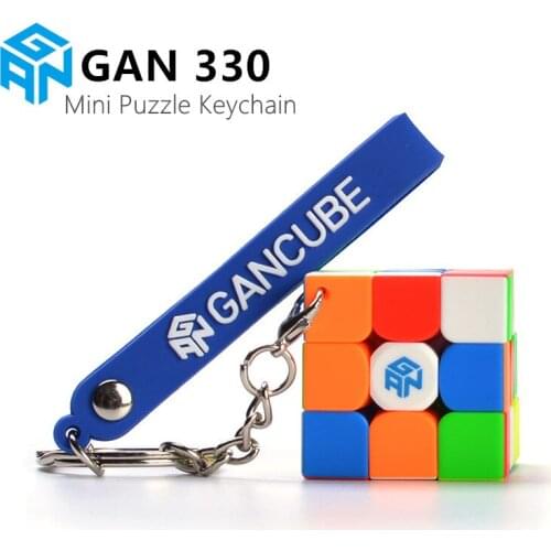 New GAN 330 KeyChain Cube 3x3x3 GAN330 Magic Cube Stickerless Speed Puzzle Cubes Key Chain Mini Cube