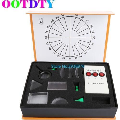 OOTDTY Optical Equipments Experiments Concave Convex Lens Prism Set Physical Optical Kit Laboratory Equipment APR20_30