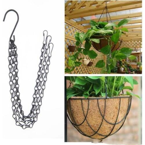 Garden Supplies 3 Point Gardening Plant Flower Pot Basket Hanging Chain with Hooks
