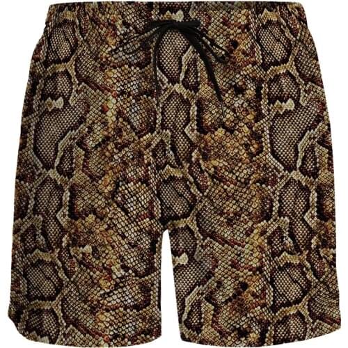 Casual Shorts Men Snake Serpentine Individuality Print Short Pants Surf Breathable Quick Dry Beach Pants Running Sports Shorts