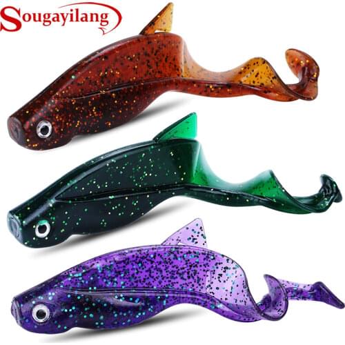 Sougayilang 6Pcs Big Soft Worm Baits 8cm 12g Soft Fishing Lure Baits for Saltwater Freshwater Bass Carp Fishing