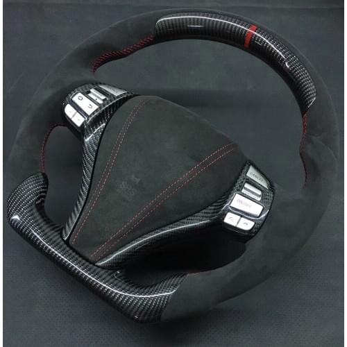 Supercar Cuatomized Real Carbon Fiber Sports Steering Wheel Alcantara Leather compatible for Nissan Bluebird SYLPHY 2016-2020