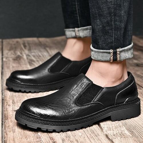 Mens shoes original genuine leather shoes mens outdoor hand sewn casual shoes fashion shoes driving shoes zapatillas hombre 44