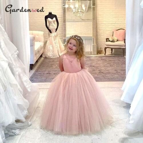 Vintage Flower Girls Dress for Wedding Evening Children Princess Party Pageant Long Gown Kids Dresses for Girls Formal Clothes