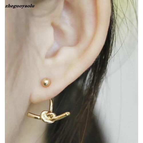 Europe And The United States Fashion Simple Style Temperament Wild Metal Knot Female Earrings Boucle D'oreille Pendante Femme