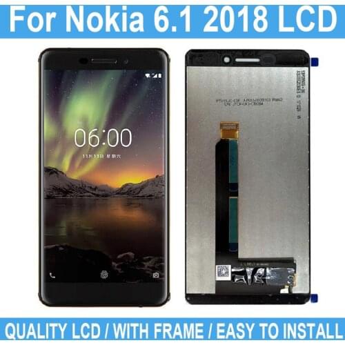5.5" For Nokia 6 2018 TA-1045 LCD Display Touch Screen Digitizer Assembly For Nokia 6.1 2018 TA-1050 LCD Repair Parts+Tested