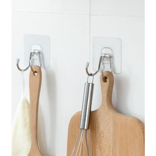 1PC Seamless Double Hooks Stainless Steel Kitchen Kitchenware Hanging Racks Bathroom Storage Shelf