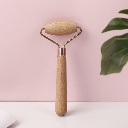 1Pc Face Massage Roller Eye Beauty Roller Face Guasha Tool Wooden Massager for Women Face