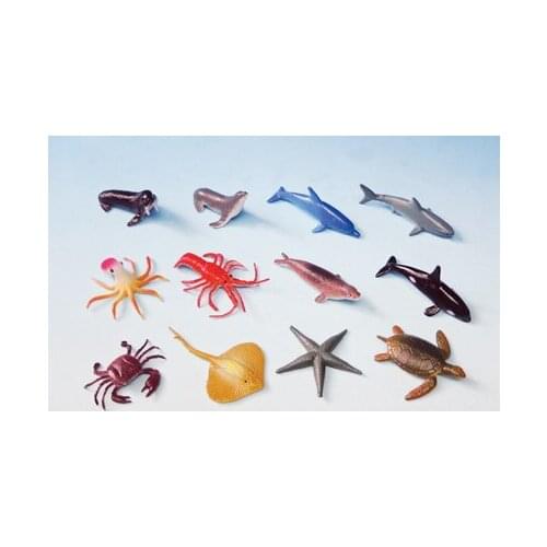 12 shrimp park unisex animals model Marine Animal Simulation Model Early Teaching Aids Turtle Magic Fish For Octopus Sea