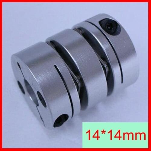 2pcs/lot 14mm to 14mm Double diaphragm Shaft Coupling 14x14mm Disc couplings Flexible Coupler 39mm OD 49mm Length (D39 L49)