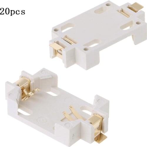 20pcs White Housing CR2032 SMD Cell Button Battery Holder Socket Case