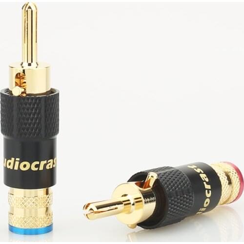 4pcs HifiAudio 24K Gold Plated Audio Banana Speaker Plug Screw Locking 10mm Cable Wire Connector Speaker Cable Plug HIFI Diy