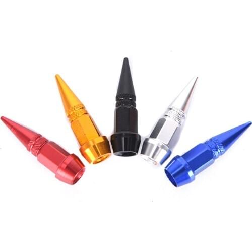 4Pcs Motorcycle Car Wheel Stem Valve Caps Auto Bike Spike Shape Dustproof Tire
