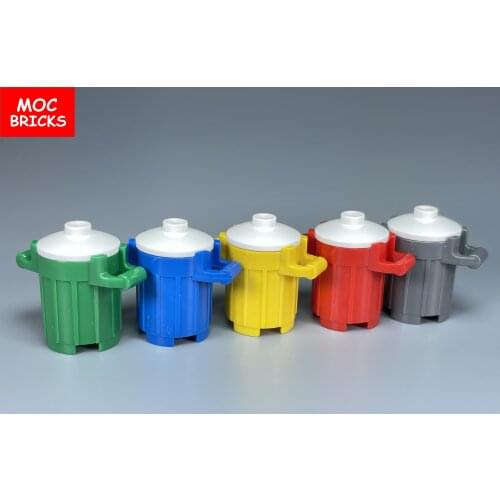 50pcs/lot MOC Bricks DIY Container Trash Can with 4 Cover Holders fit with 92926 Building Blocks figure Assembled Toy kids gifts
