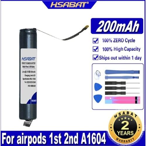 HSABAT GOKY93mWhA1604 200mAh Battery for airpods 1st 2nd A1604 A1523 A1722 A2032 A2031 for air pods 1 for air pods 2 Batteries