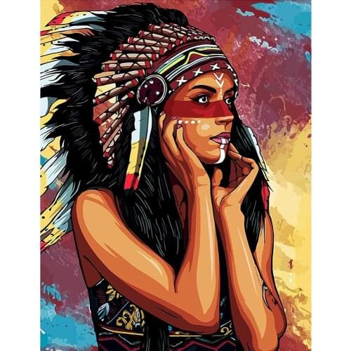 5D DIY Diamond Painting Beautiful Indian woman Full Drill Diamond Embroidery Cross Stitch Mosaic Craft Home Decor Christmas Gift