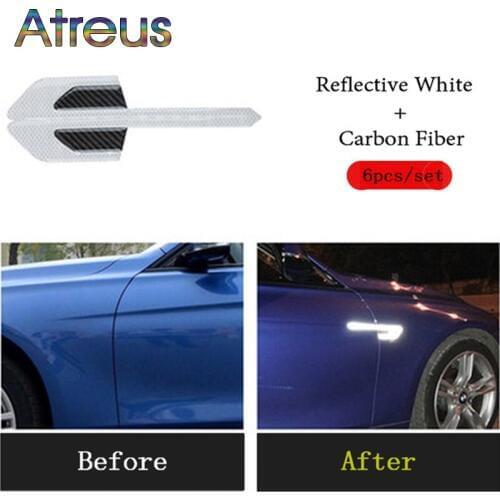 Atreus Car side carbon fiber reflective stickers For Citroen C4 C5 C3 Kia Cerato Sorento Ceed Opel Astra H J G Insignia Vectra C