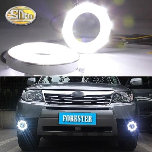 Car LED Daytime Running Lights DRL For Subaru Forester 2009 2010 2011 2012 Blue Turn Signal Daylihgts Front Bumper Headlamp