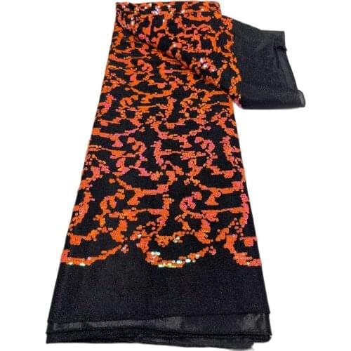 Sparkly Sequins Flowers Velvet Tulle Lace Top Quality Shinny Fabric JRB-5.2181104 Nigerian Material for Fashion Show Dress