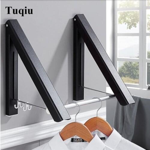 Black Free Retractable clothes rack indoor outdoor Aluminium Clothes hanger Clothes Dryer holder