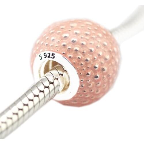 DIY Beads for Jewelry Making Sterling-Silver-Jewelry PINK Enchantment Bead Pink Enamel Charms Silver 925 Berloque Perles