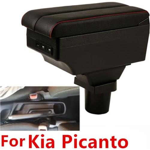 For Kia Picanto armrest box double layer with usb interface