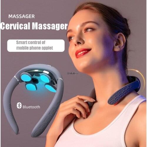 Electric Neck Massager Magnetic Pulse Cervical Spine Acupuncture Health Care Deep Massage Relief The Pain Phone Applets Control
