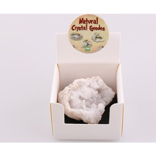 1pc Geode Natural Hollow Agate Cluster Crystal Bud Stone Titanium Coated Rock Crysta Quartz Druzy Specimen Collectible Stones