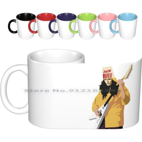 Buckethead Ceramic Mugs Coffee Cups Milk Tea Mug Buckethead Bucketheadland Pikes Guitar Music Praxis Flying V Heavy Metal