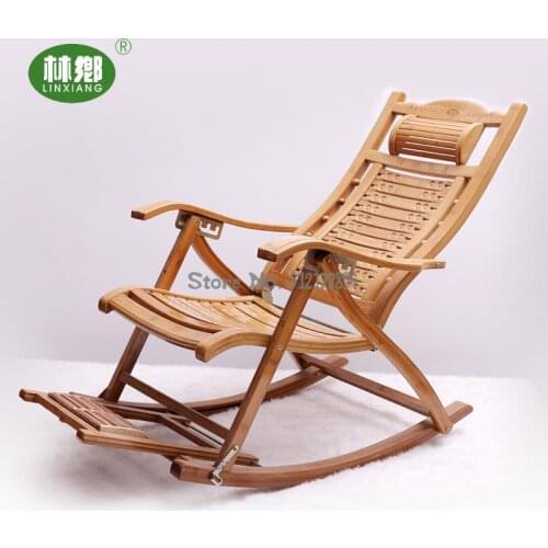 Balcony household folding rocking chair recliner adult leisure nap backrest lazy chair rattan woven easy chair for the elderly