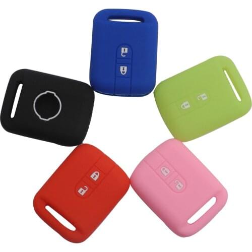 Kutery 10PCS Silicone Colorful Remote Key Cover 2BTN For Nissan Qashqai Micra Navara Note X-Trail Almera Protection Replacement