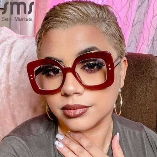 Square Optical Glasses Women Men Anti-blue Vintage Clear Glasses Eyeglasses Frame Transparent Lens Spectacle Frame Prescription