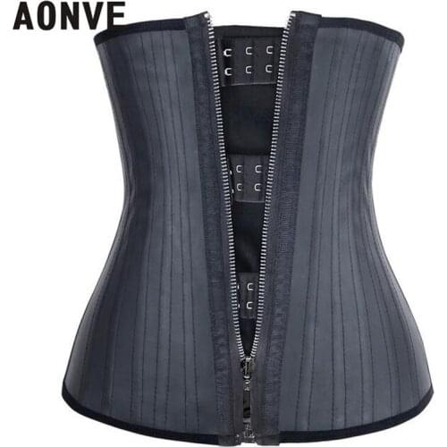 Latex Waist Trainer Steel Bones Bustier Black Body Shapewear Women Modeling Straps Hooks And Zippers Slimming Belt Body Shapers