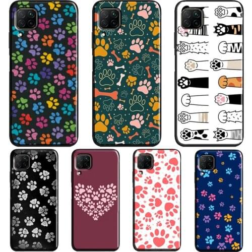 Cartoon Dog Foot Paw Case For Huawei P Smart 2019 Nova 5T P30 P40 P20 Pro Mate 10 20 Lite Honor 10i 8A 8X 9X