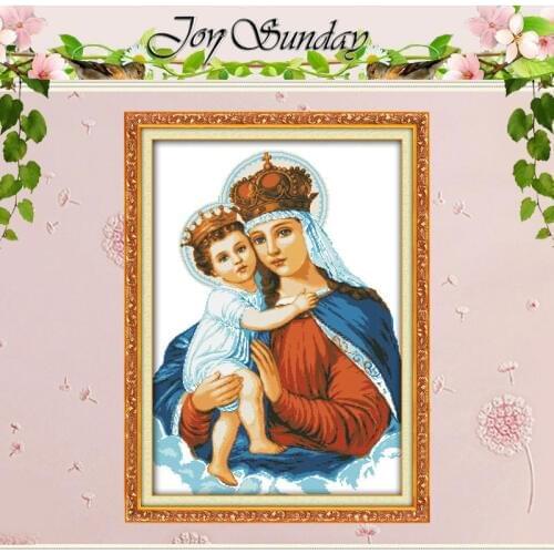 11CT 14CT The Deep Love of Mon and Daughter Painting Counted Cross Stitch Religion Cross -stitch Sets Embroidery Kits Needlework