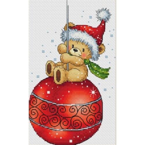 DD Gold Collection Counted Cross Stitch Kit Cross stitch RS cotton with cross stitch Teddy flying a kite Christmas Bear