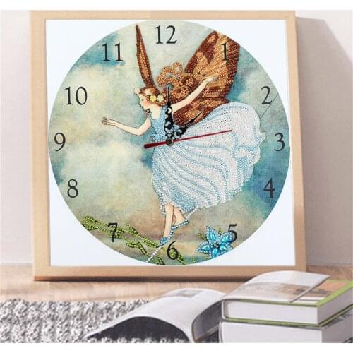 Fairy 5D Special Shape Crystal Rhinestone Real Clock Watch Diamond Painting