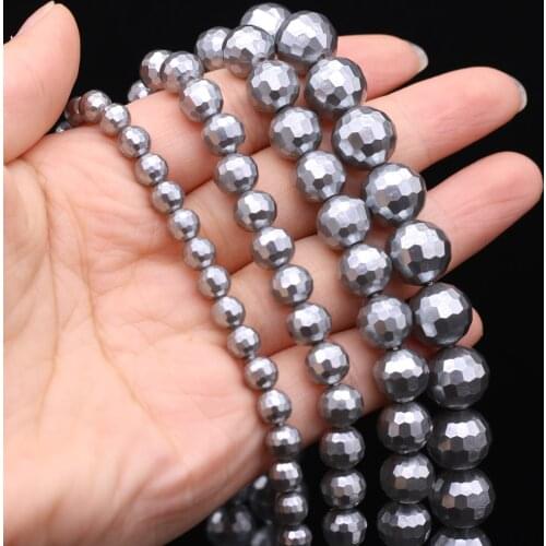 New Natural Round Gray Pearl Section Beads Punch High Quality for Jewelry Making DIY Women Necklace Bracelet Gift