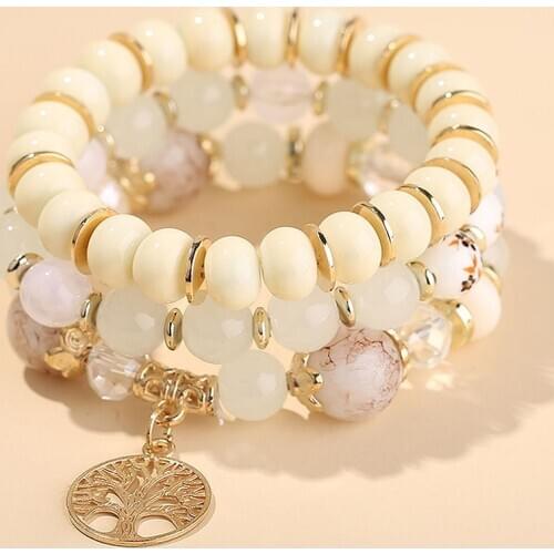 YADA Gifts INS Gold Color Tree Of Life Bracelets&Bangles For Women Bracelets Charm Crystal Jewelry Multilayer Bracelet BT200395