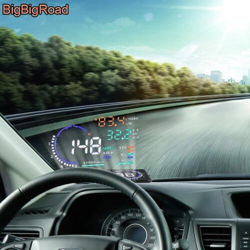 BigBigRoad Car HUD Windscreen Projector For Jaguar S-Type X-Type F-Pace / For Toyota Fortuner SW4 Innova RAV4 Head Up Display