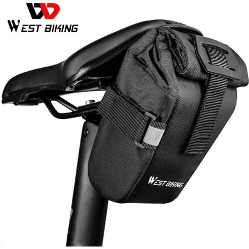 WEST BIKING Adjustable Bicycle Saddle Bag Rainproof Reflective Seatpost Saddle Bag MTB Road Bike Toolkit Bag Cycling Accessories