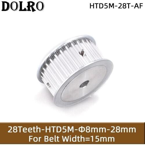 HTD5M 28 Teeth Synchronous Timing Pulley Bore 8/10/12/12.7/14/15/16/17/18/19/20/22/28mm for Width 15mm HTD5M Belt gear AF Arc