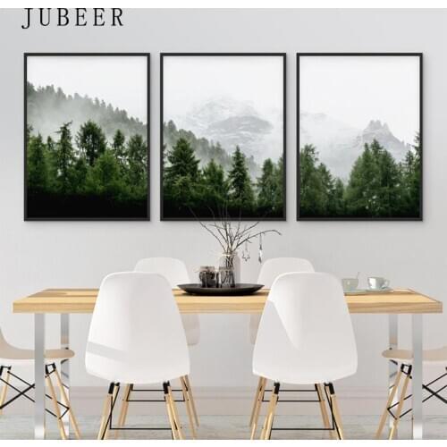 Scandinavian Style Landscape Poster and print Modern Wall Paintings Forest for Living Room Decoration Pictures Nordic Decoration
