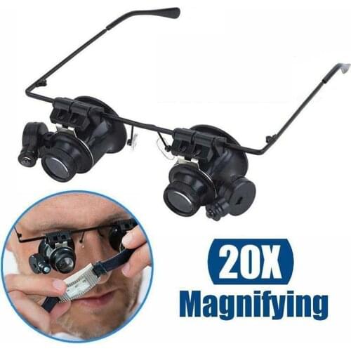 Magnifying Glasses LED Light Lamp Head Loupe Jeweler Headband Magnifier Eye Glasses Optical Glass Tool Repair Reading Magnifier