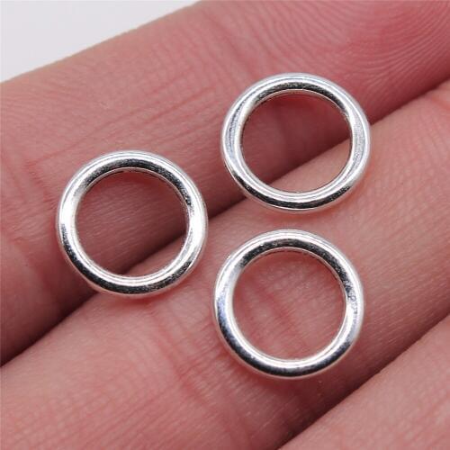 WYSIWYG 20pcs 12x12mm Jewelry Making Diy Handmade Craft Charms Antique Silver Color Circle Connector Charm