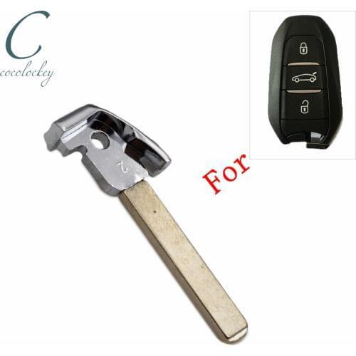 Smart remote key fob 3 buttons for peugeot 508 HU83 insert key emergency blade