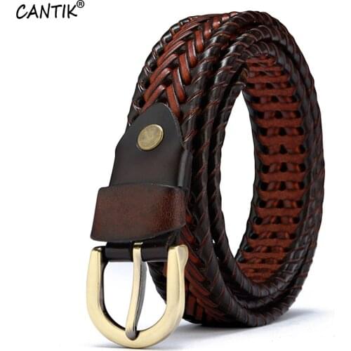 CANTIK Ladies High Quality Womens Fashion Genuine Leather Versatile Jean Belt Origin Cowhide Jeans Clothing 2.7cm Width FCA019
