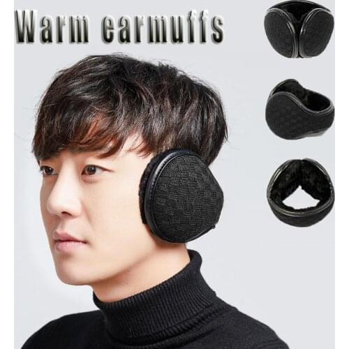Winter Earmuffs Warm Men Folded Plush Earmuffs Ear Wrap Ear Covering Protection bicicleta Bike accessories Knitted Fur Earmuffs