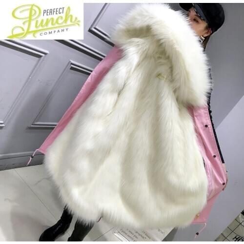 Winter Faux Fur Parker Long Warm Women Coats and Jackets Dtachable Liner Womens Clothing Winterjas Dames WPY1737