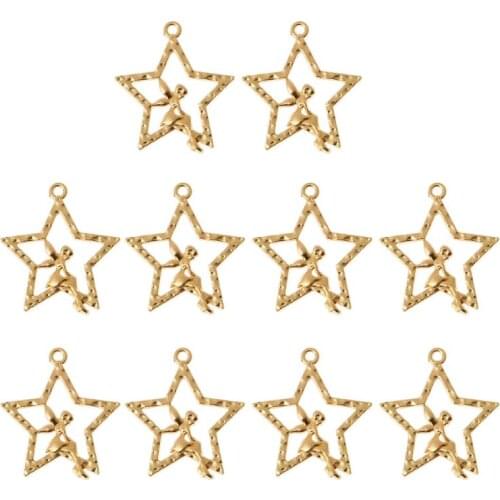 10Pc Cute Fairy Star Resin Frame Pendant Open Bezel Setting Resin Jewelry Making
